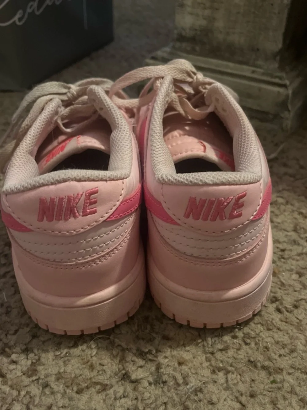 Nike Women’s Low-Top Light Pink Sneakers with Hot Pink Swoosh